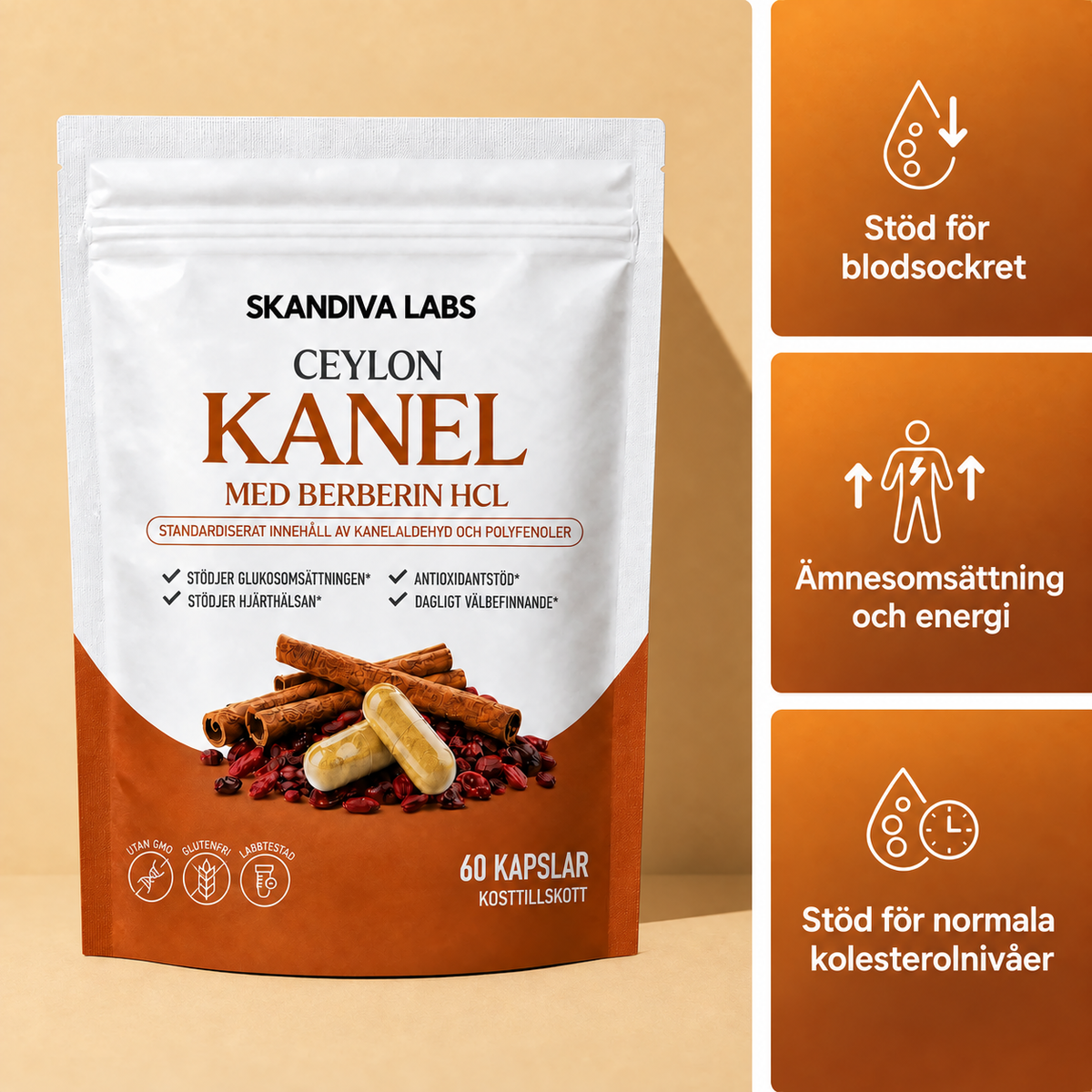 Skandivalabs® Ceylonkanel - Stödjer hälsosamt blodsocker & metabol balans